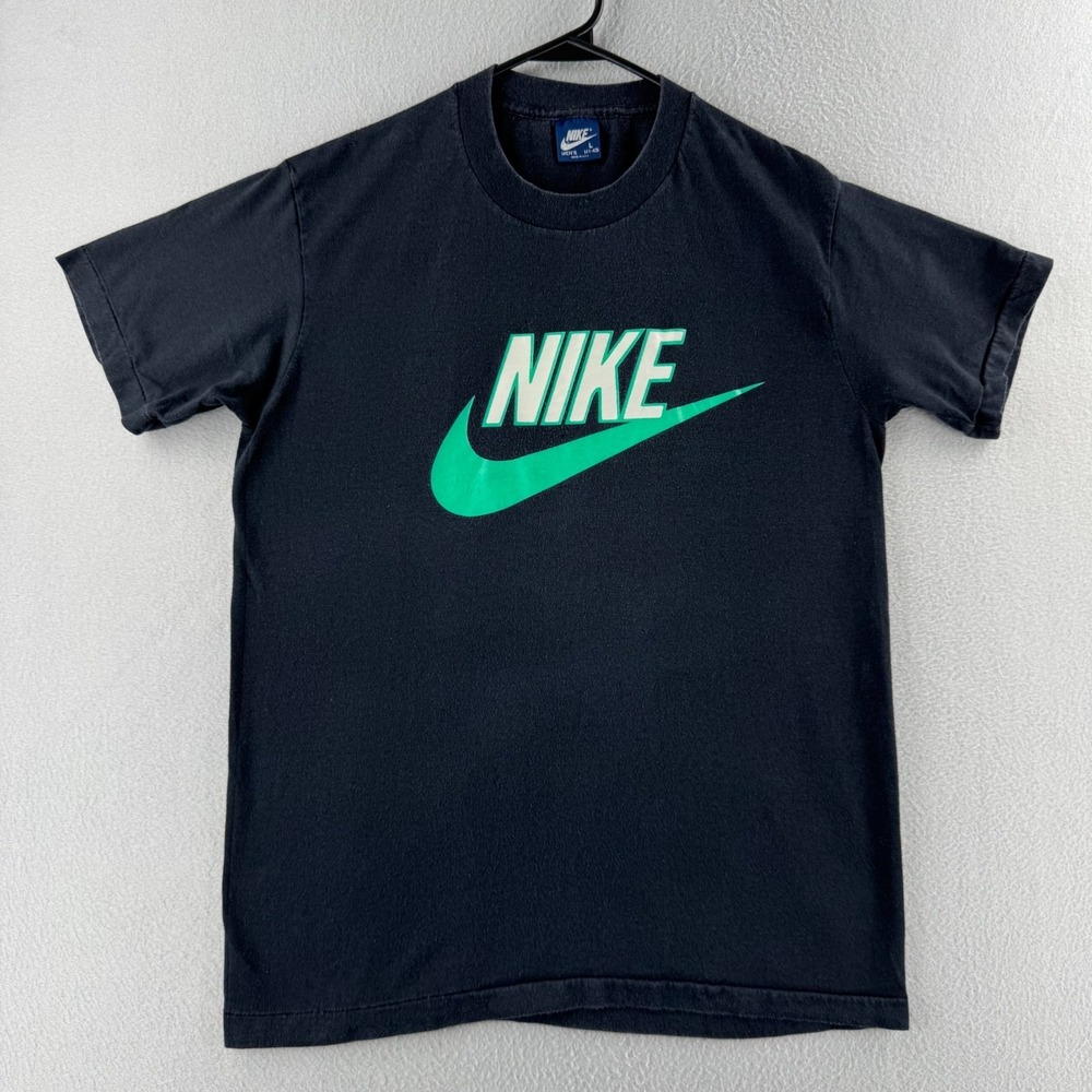 Vintage‎ Nike Shirt Mens Large Blue 80s 1987 Cross Country USA Single Stitch
